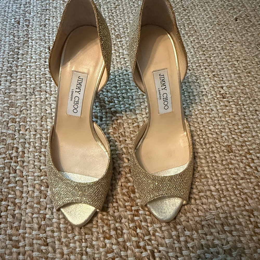 Jimmy Choo Glittering Gold Heels